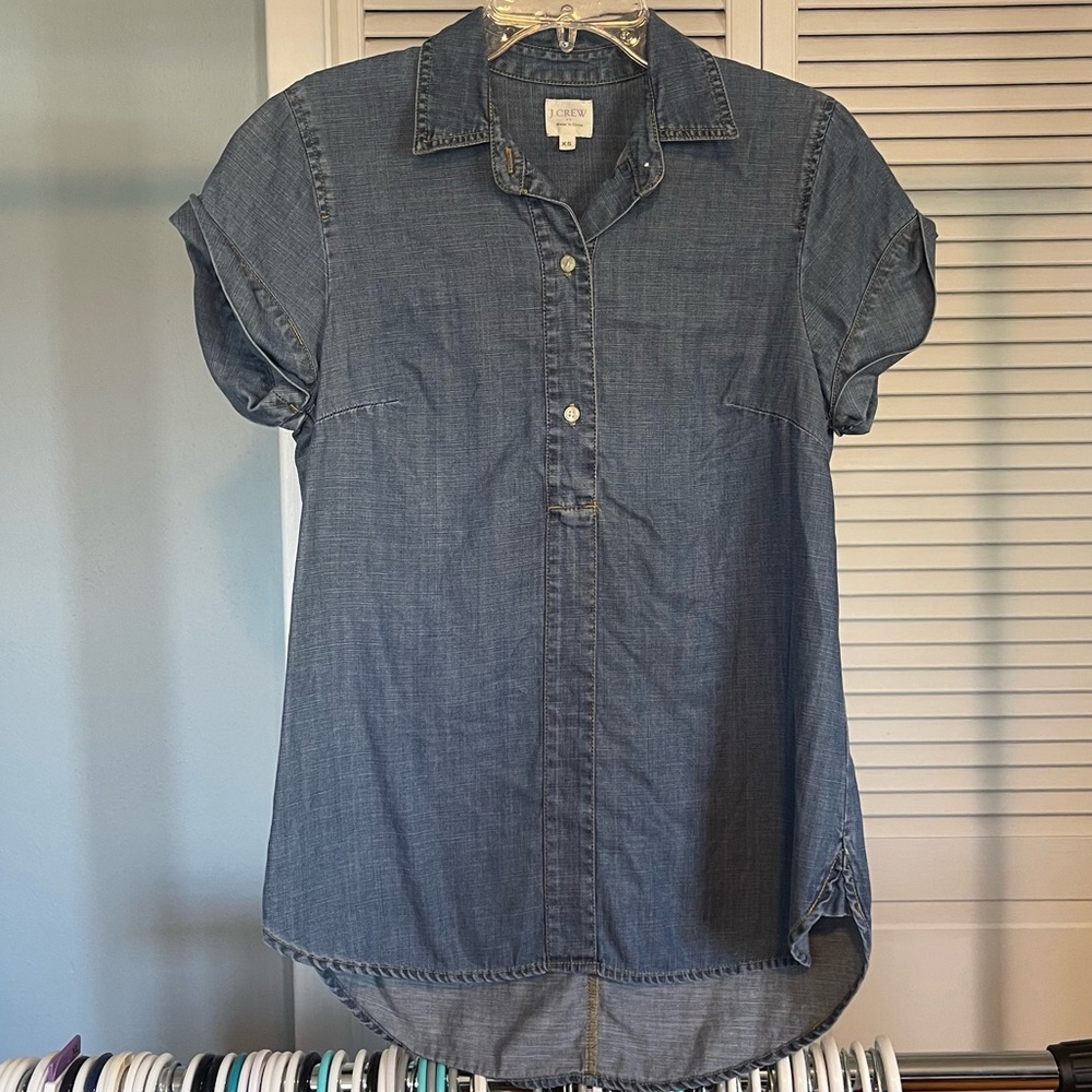 NWOT J. Crew chambray pop over
